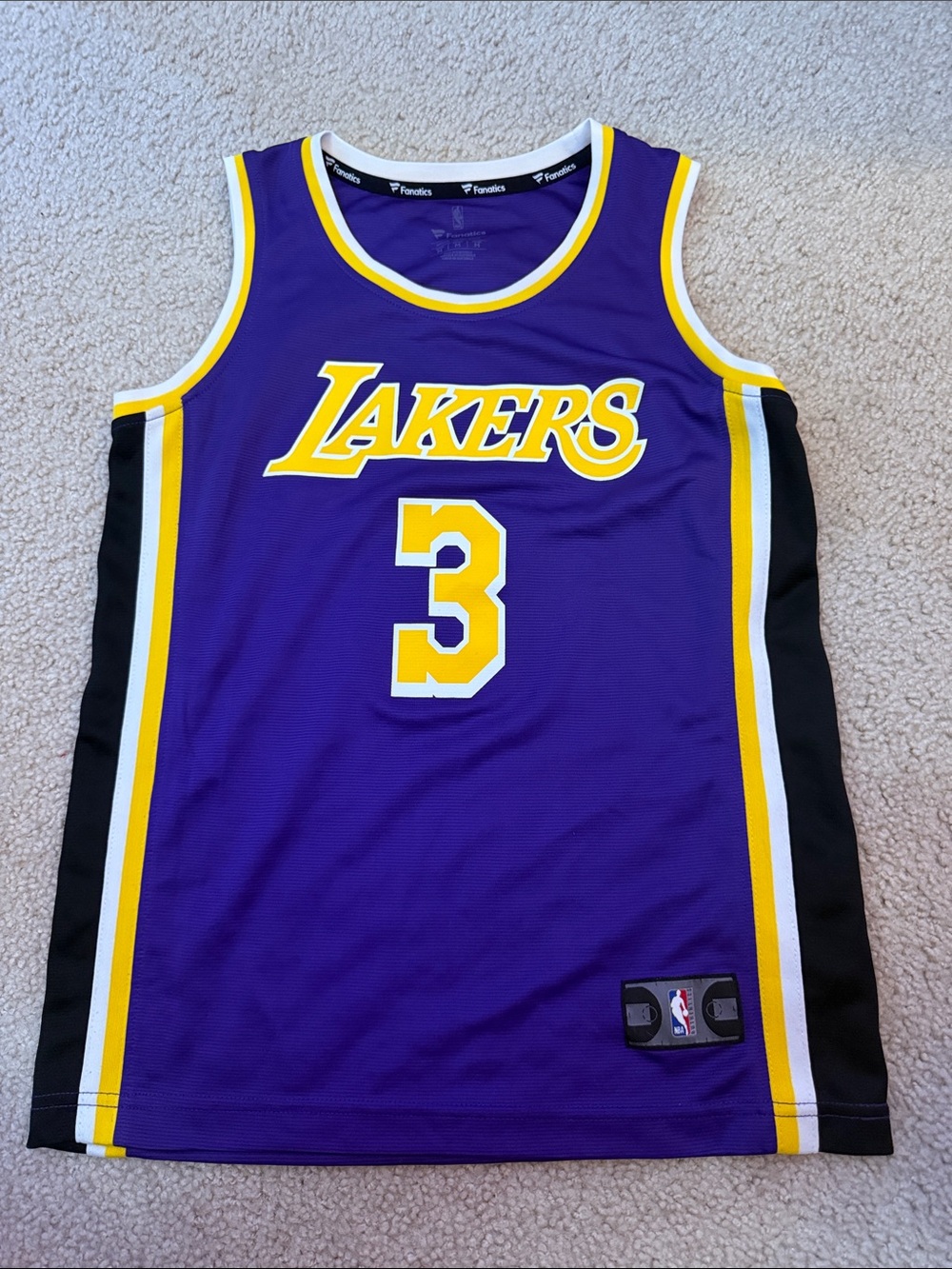 Fanatics Los Angeles Lakers Purple #3 Anthony Davis Basketball Jersey